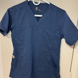 Carhartt Navy V-Neck Scrub Top-XS